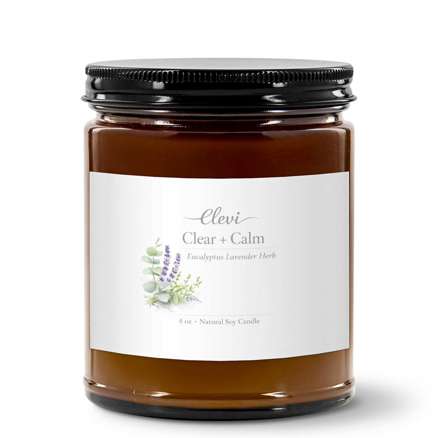 Hand-poured soy candle in glass jar for relaxation and calm