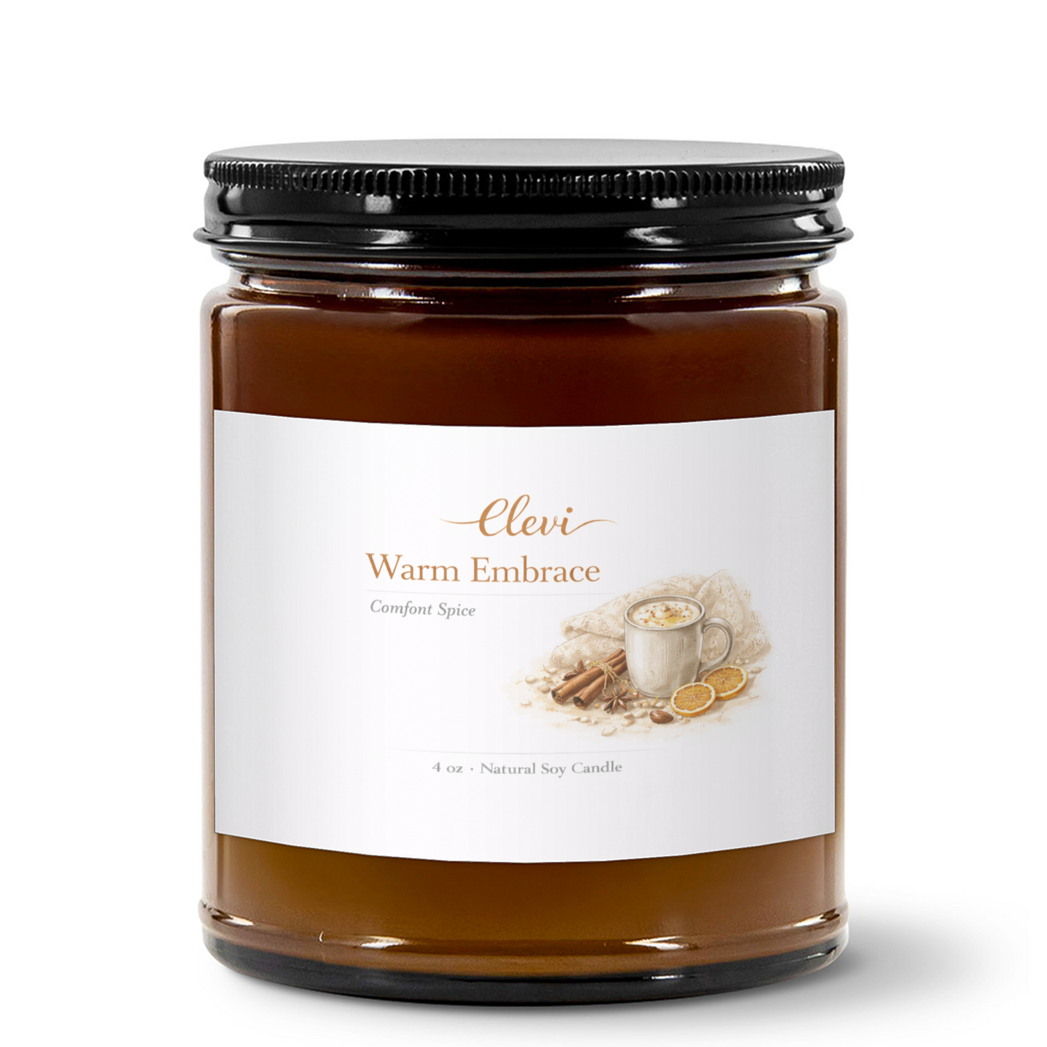 Hand-poured soy candle in glass jar for relaxation and calm