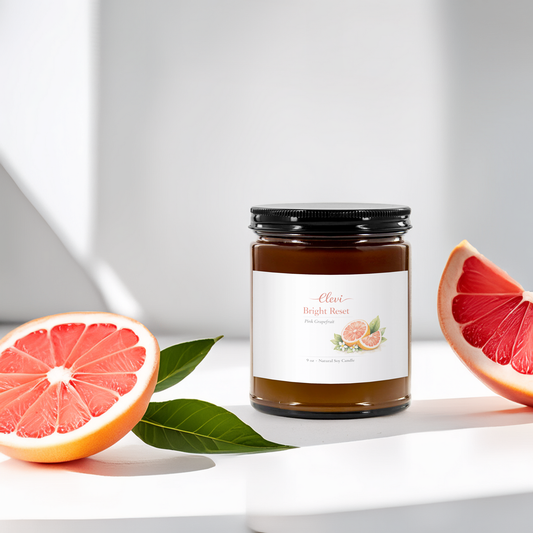 Hand-poured soy candle in glass jar for relaxation and calm