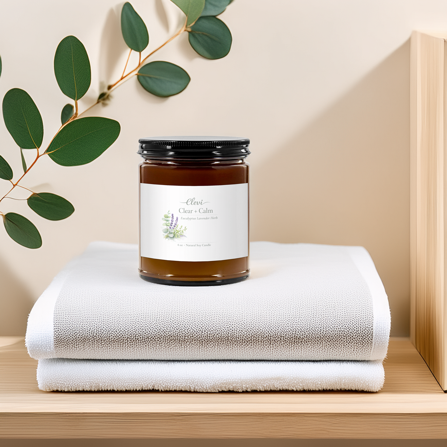 Natural aromatherapy candle for sleep and calm
