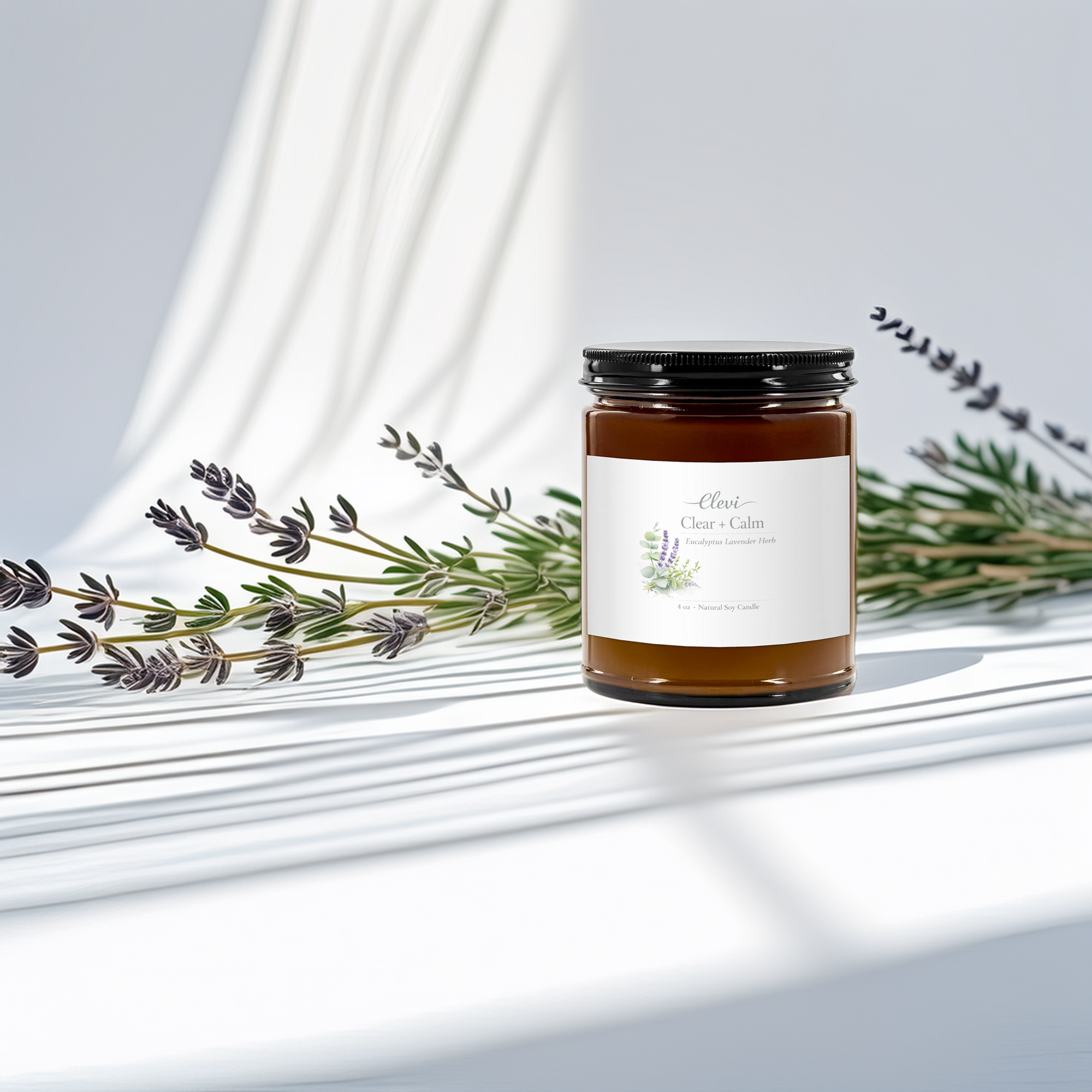 Hand-poured soy candle for stress relief and relaxation
