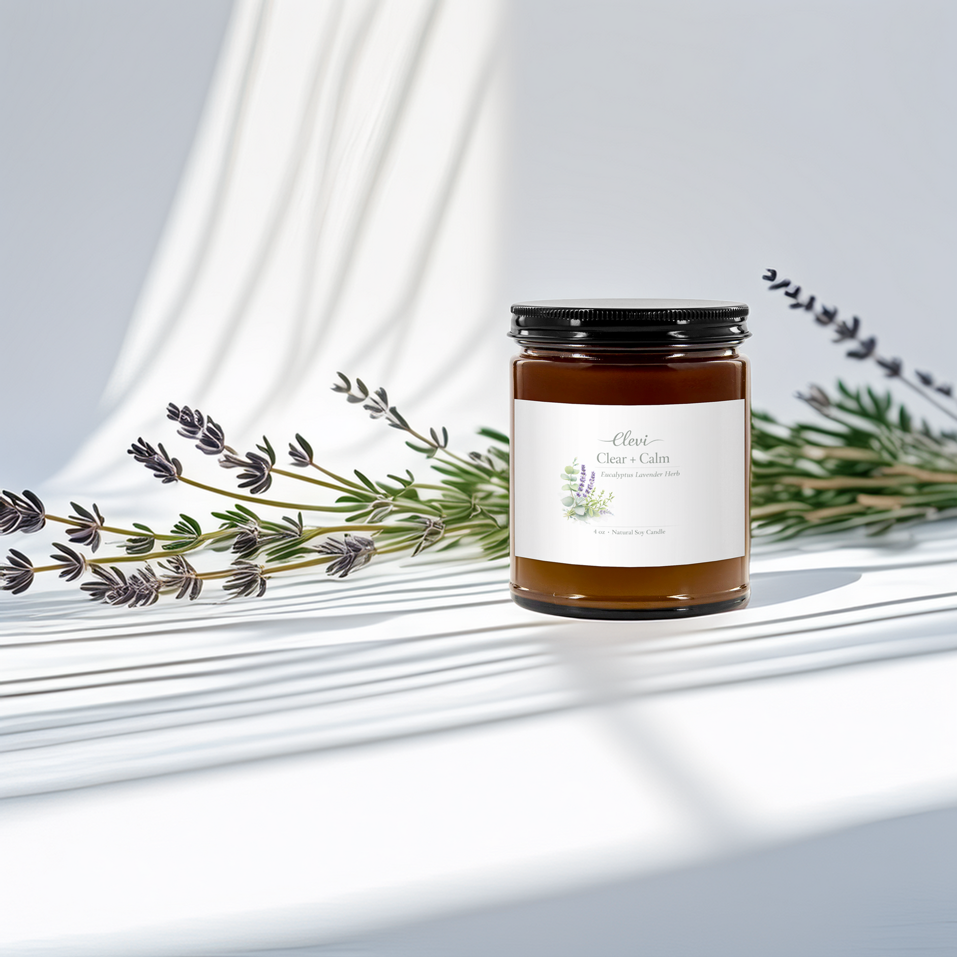 Hand-poured soy candle for stress relief and relaxation
