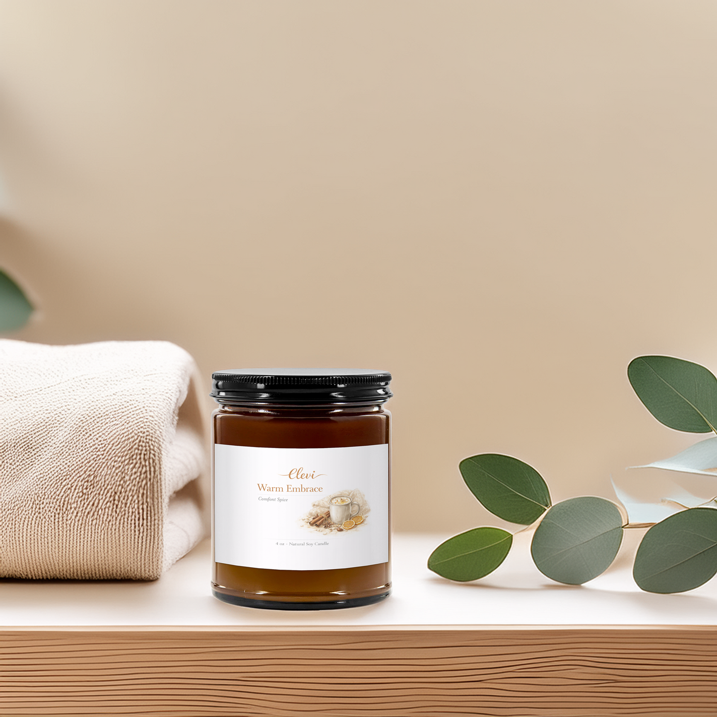 Non-toxic soy candle for cozy home ambiance
