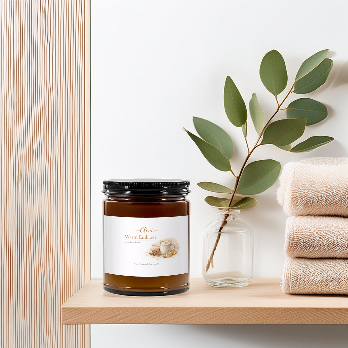 Relaxing aromatherapy candle creating a calming evening atmosphere