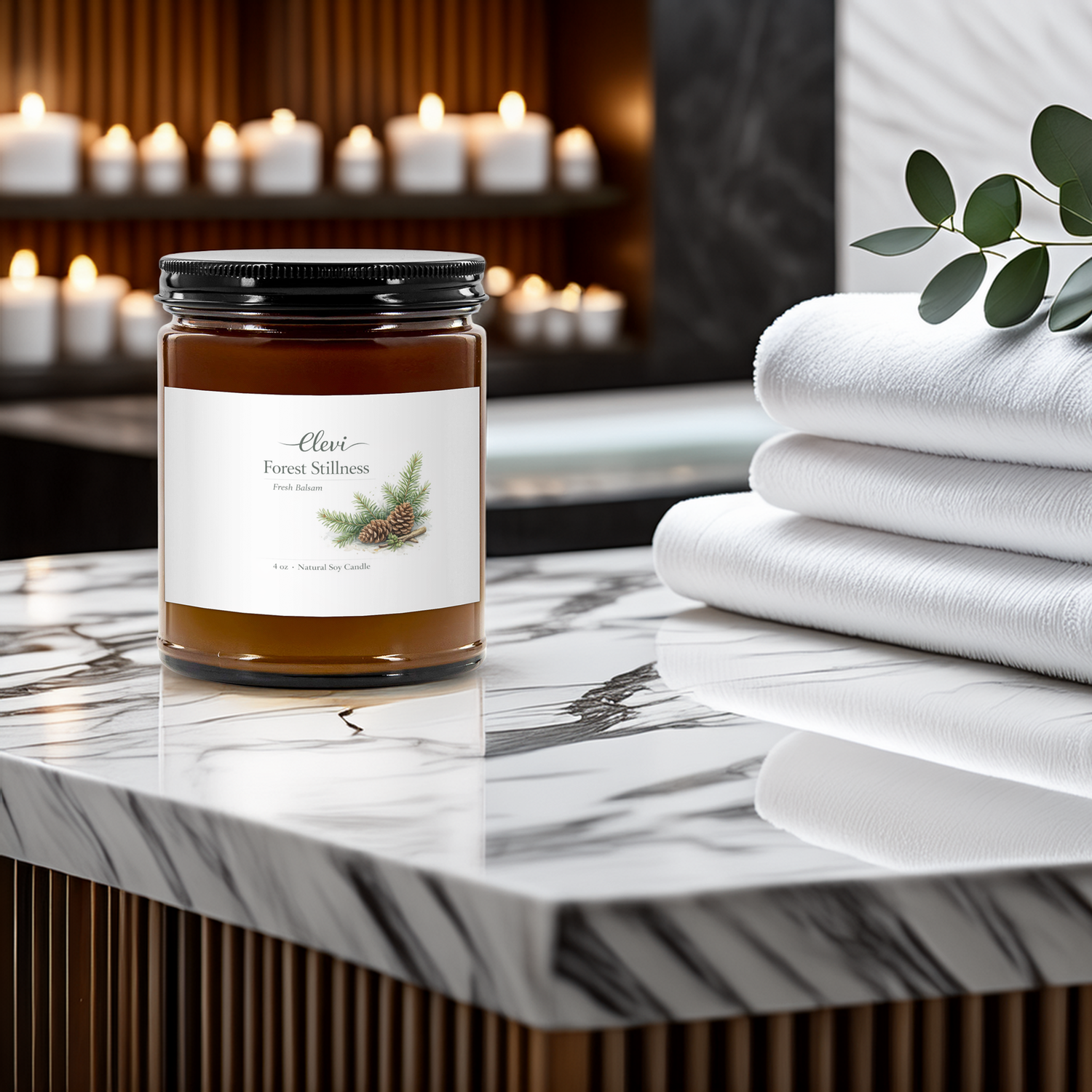 Relaxing aromatherapy candle creating a calming evening atmosphere