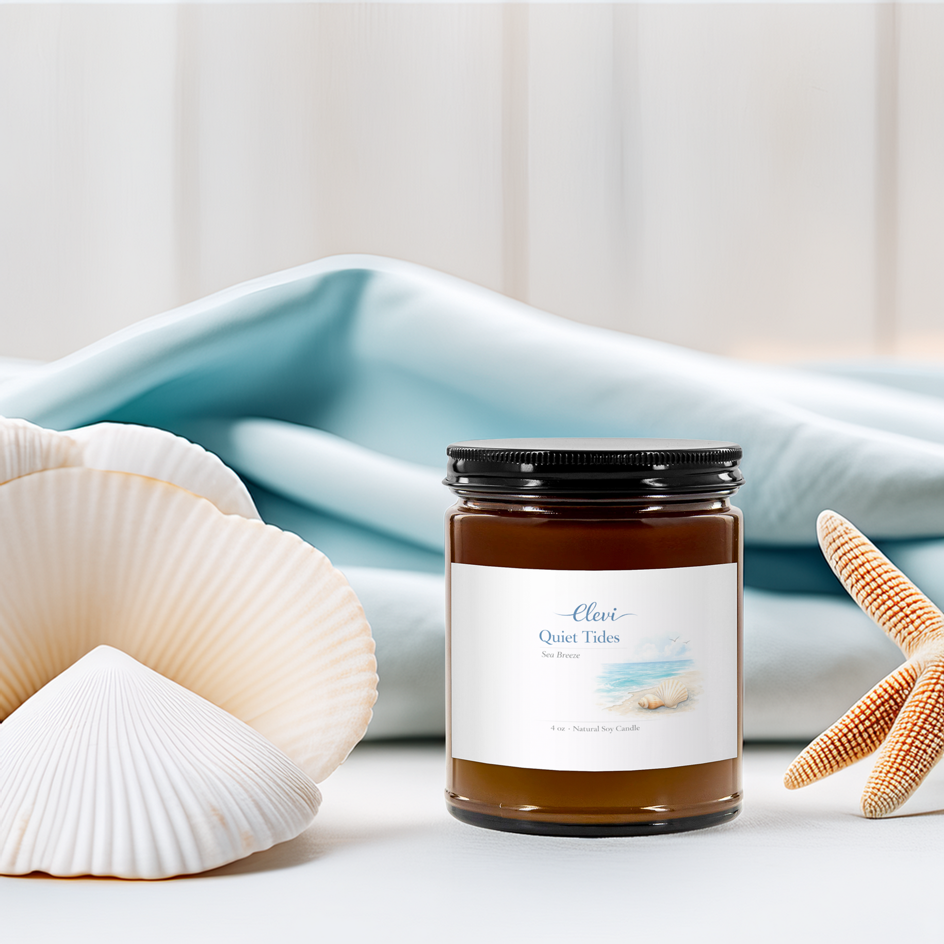 Hand-poured soy candle for stress relief and relaxation
