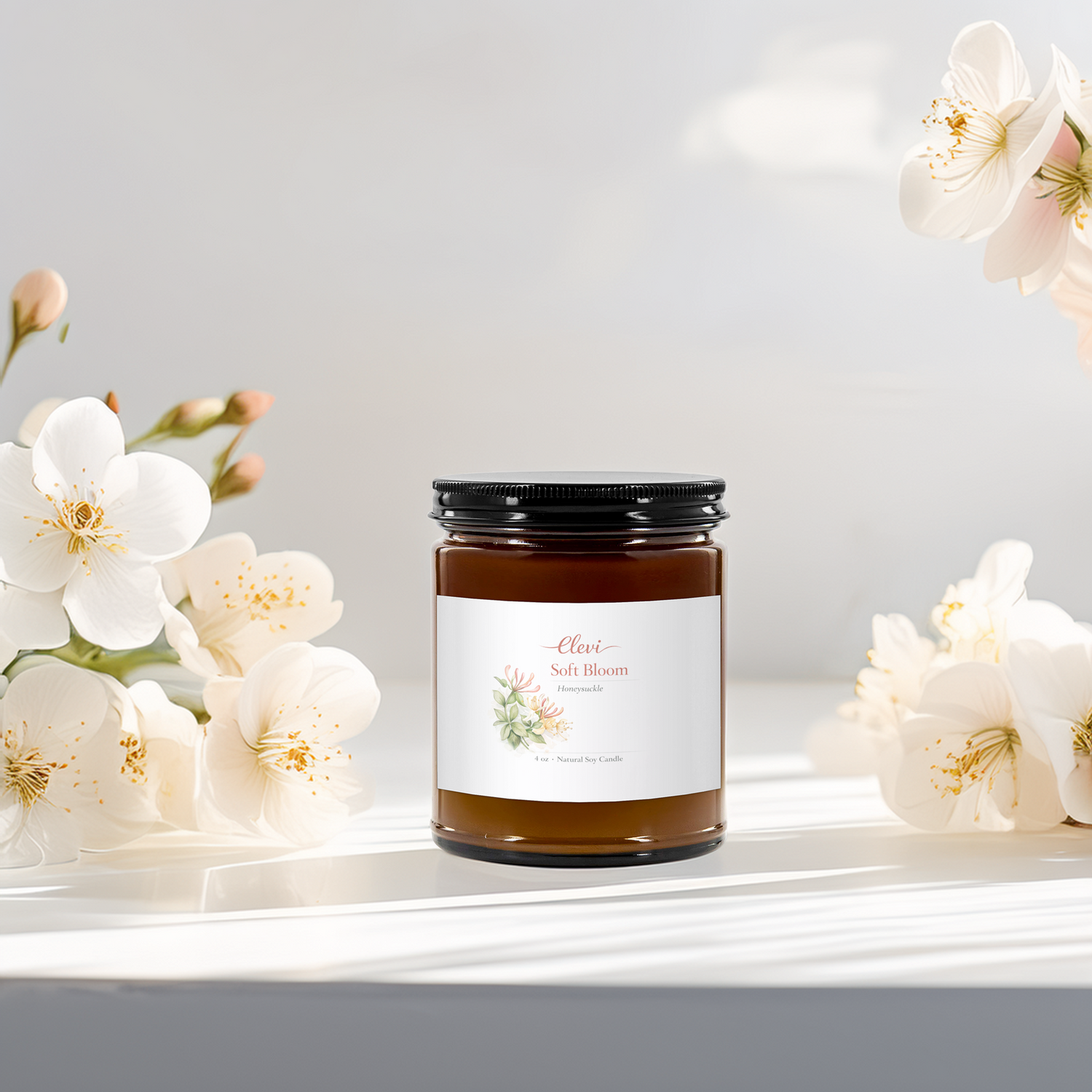 Hand-poured soy candle for stress relief and relaxation