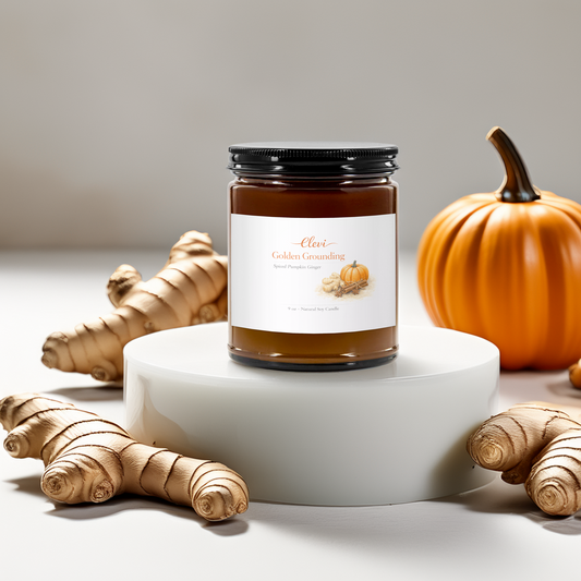 Hand-poured soy candle for stress relief and relaxation