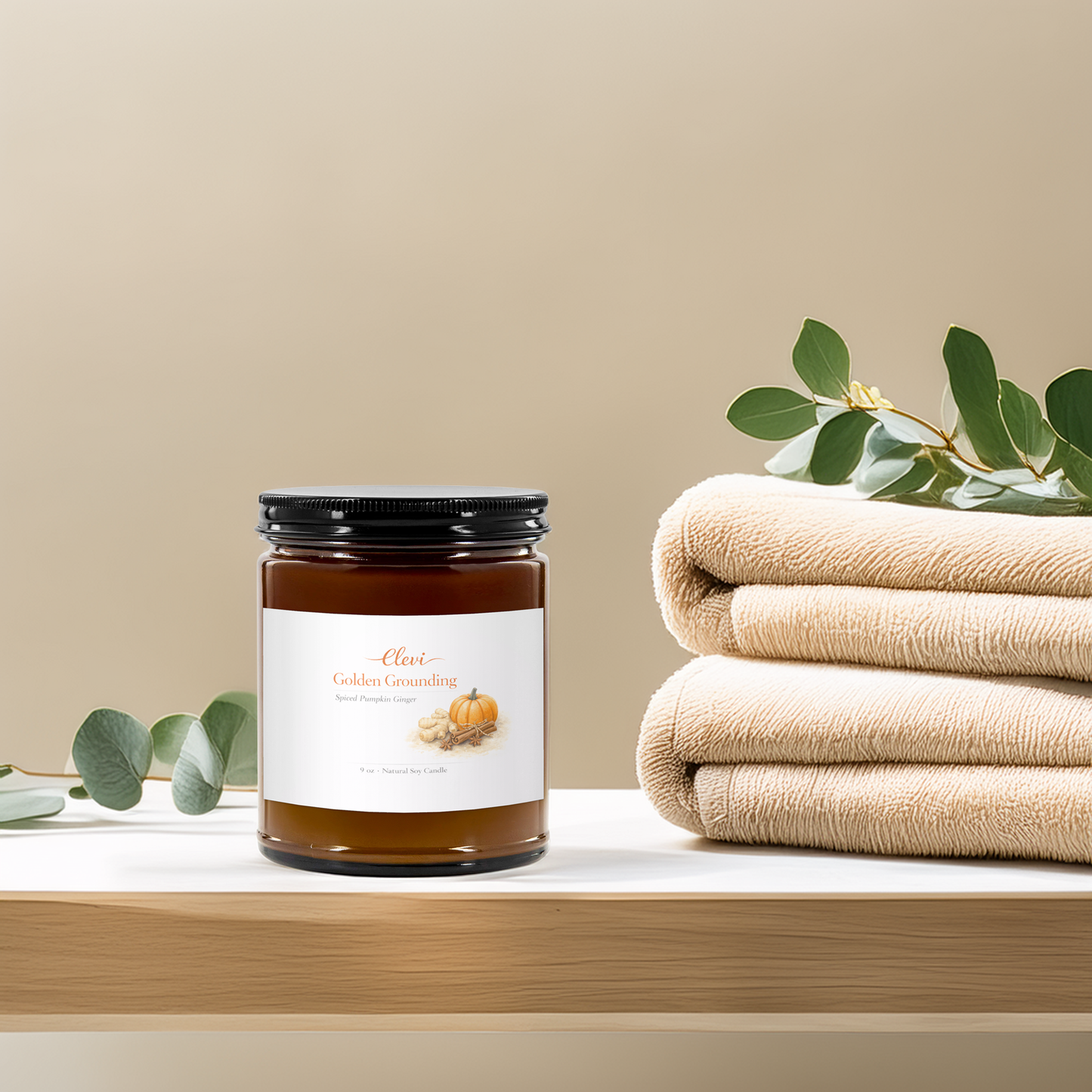 Relaxing aromatherapy candle creating a calming evening atmosphere